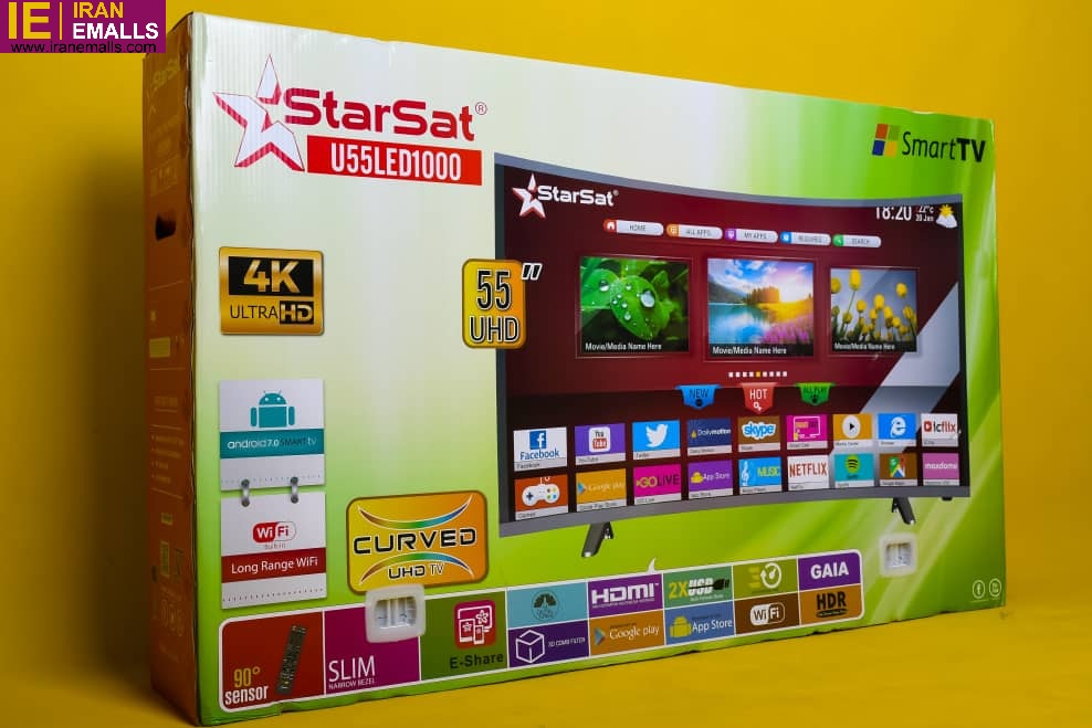 تلویزیون  55 اینچ منحنی 4کی با سیستم عامل اندروید UHD استارست Star Sat U55LED1000